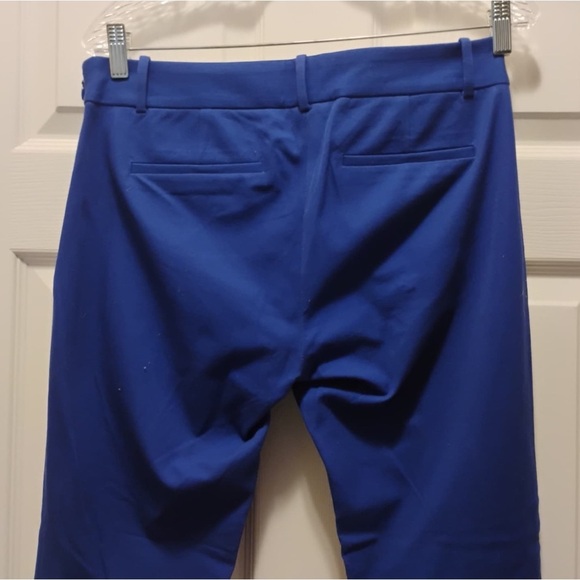 J. Crew Minnie Pants Bright Blue Cropped Straight Leg Side Zip Women's Size 4 - Picture 3 of 5